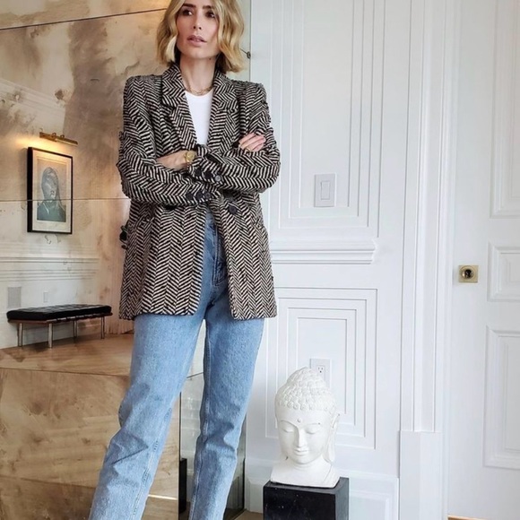 Anine Bing Jackets & Blazers - Anine Bing Diana Blazer Fishbone Herringbone Wool Blend Blazer Large NWT